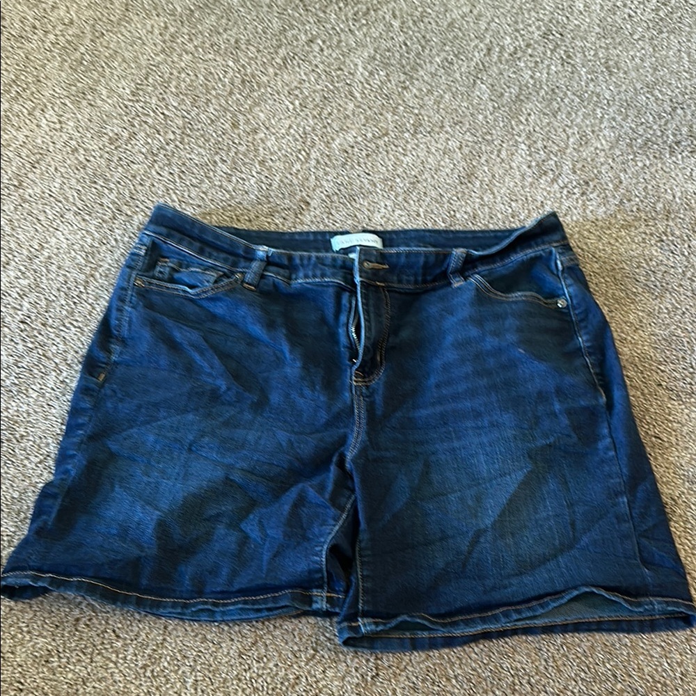 Lane Bryant Blue Jean Shorts with Cuffed Hems